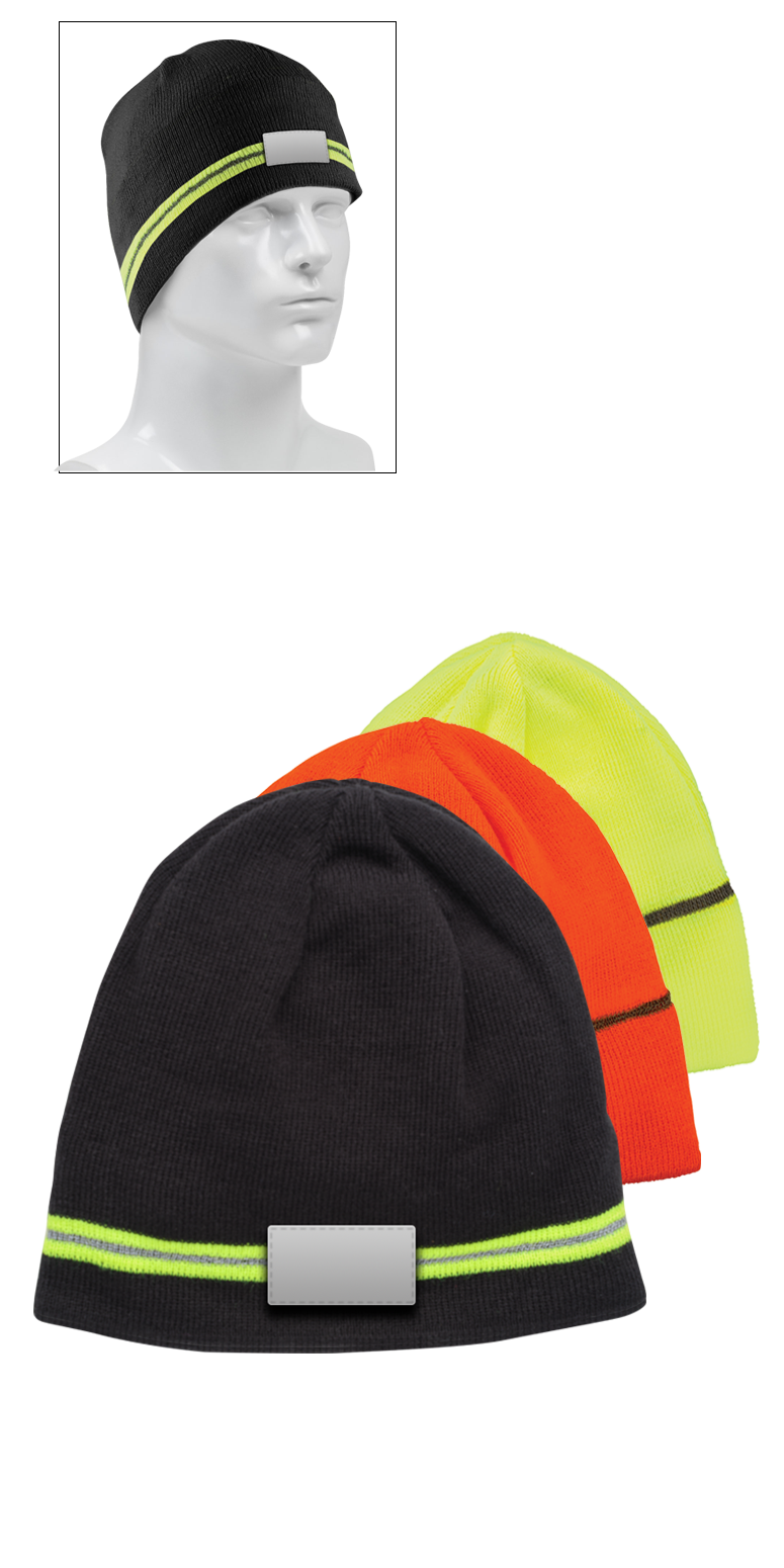 Winter Beanie with Reflective Stripe