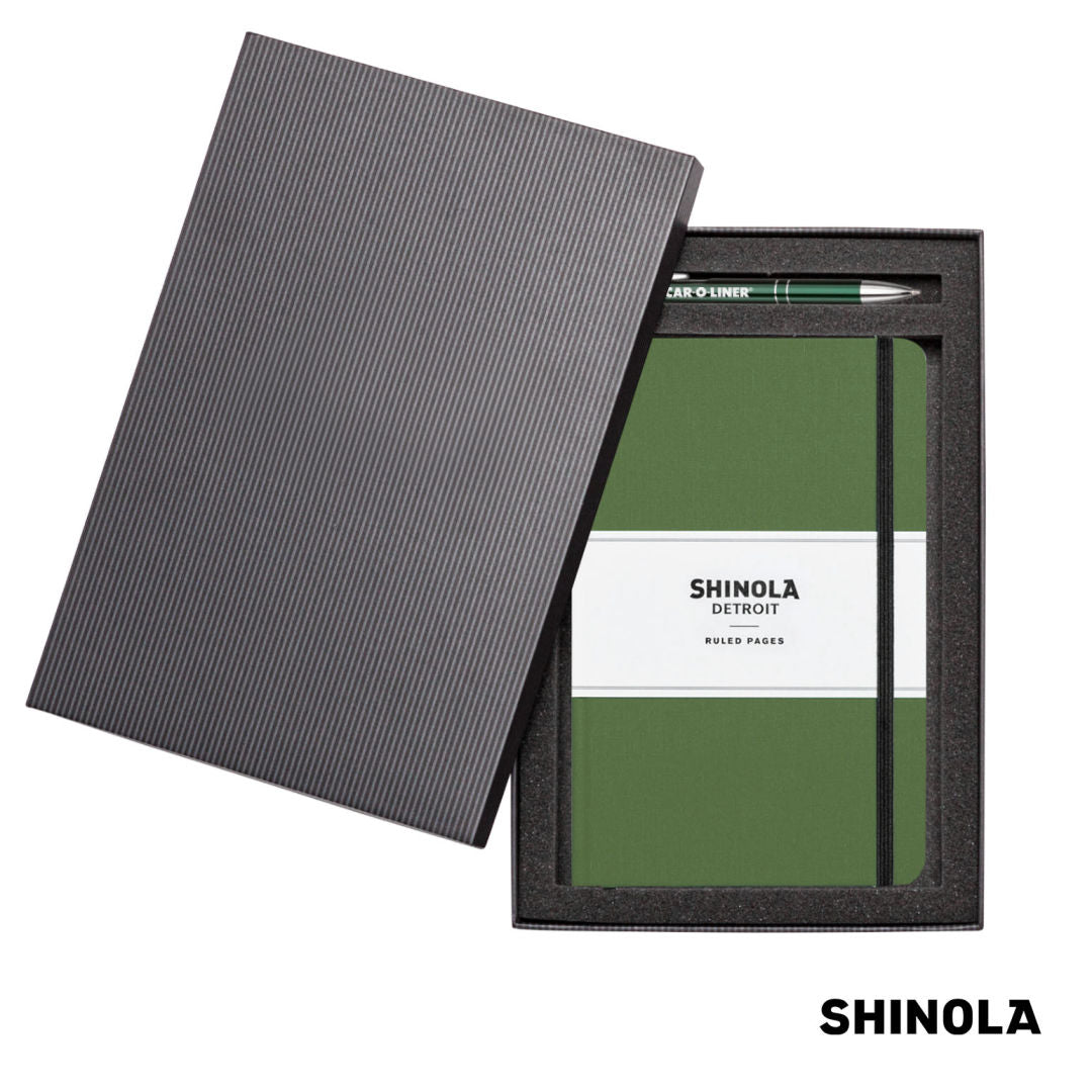 Shinola® HardCover Journal/Clicker Pen Gift Set - (M)