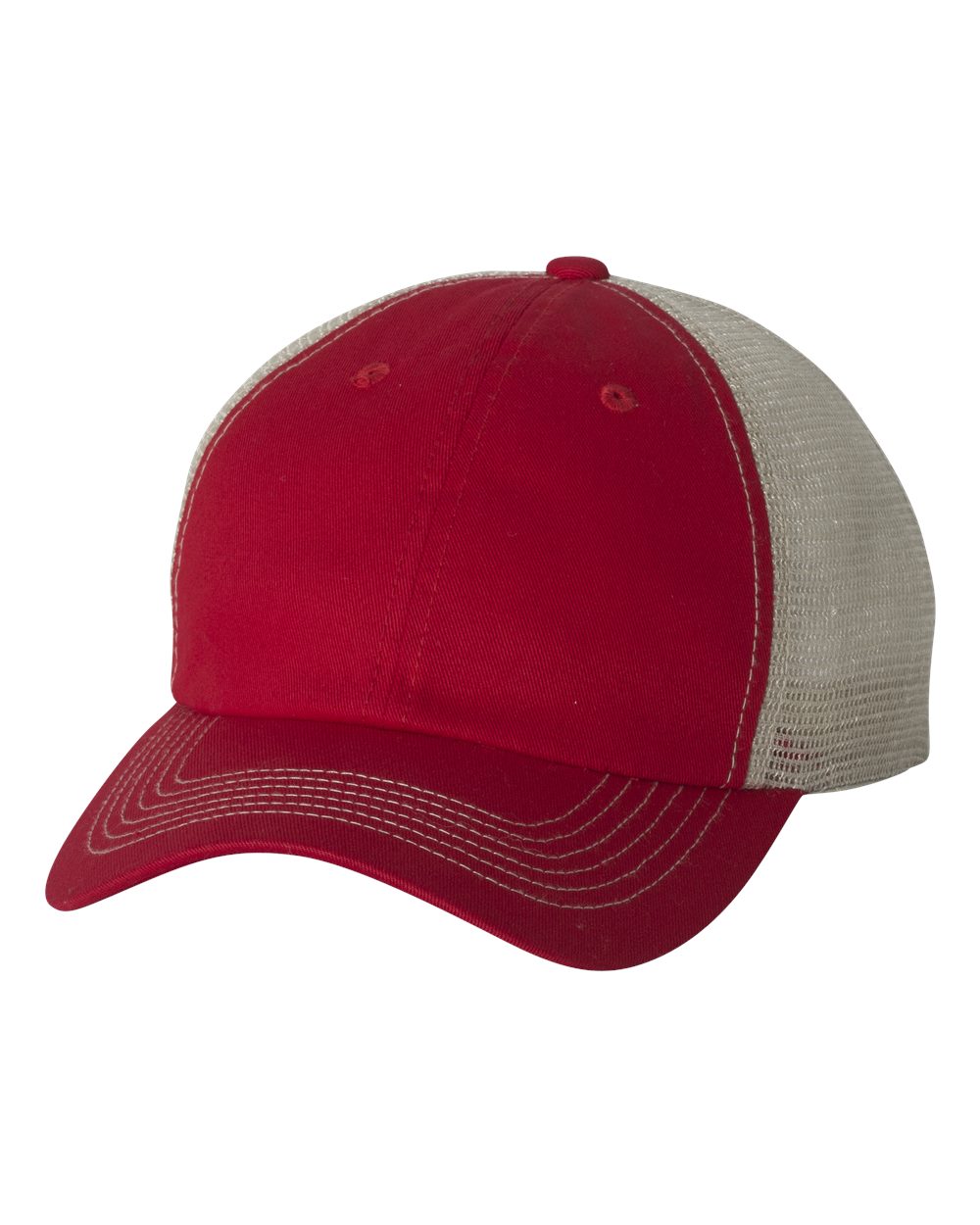 Contrast-Stitch Mesh-Back Cap - 3100