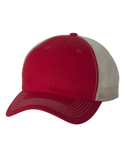 Contrast-Stitch Mesh-Back Cap - 3100