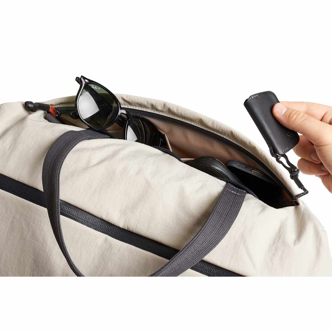 Front View of Gray Bellroy Lite Recycled Duffle