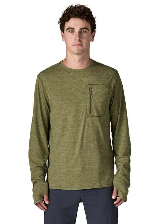 Patagonia Men's Long-Sleeved Cap Cool Sun Shirt - Caper Green - Buckhorn Green X-Dye - XS
