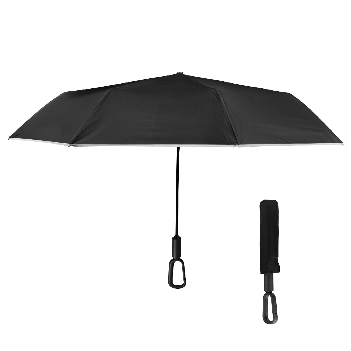 46" Arc Reflective Umbrella With Carabiner Handle