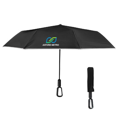 46" Arc Reflective Umbrella With Carabiner Handle