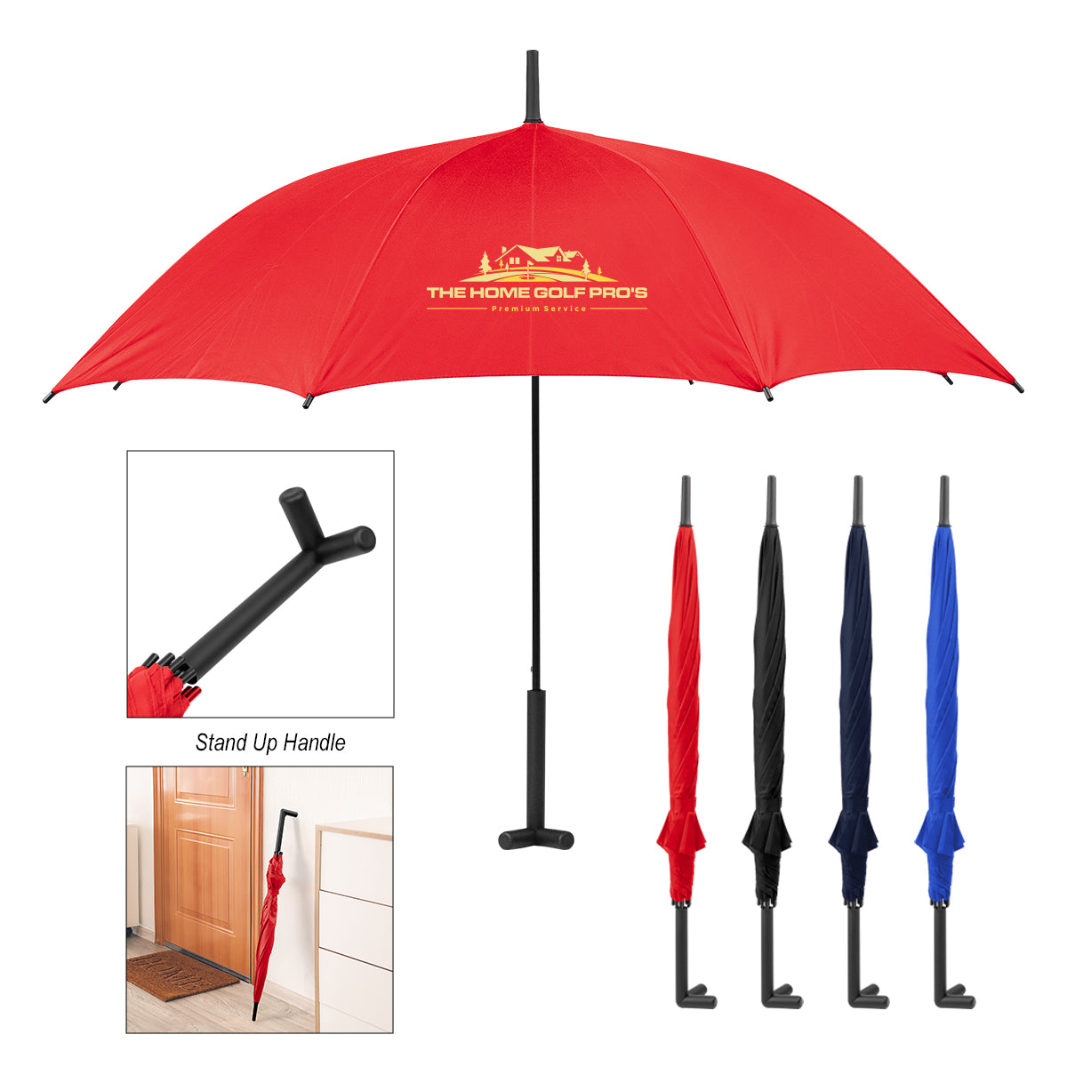 BLACK 46" Arc Umbrella With Prop Stand