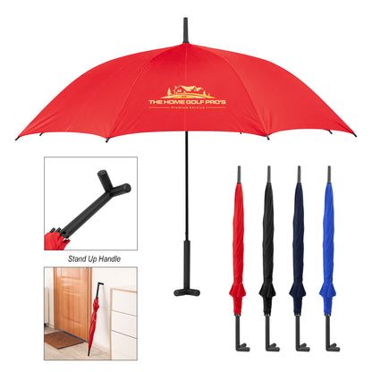 BLACK 46" Arc Umbrella With Prop Stand