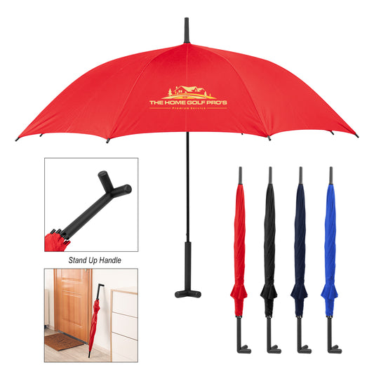 BLACK 46" Arc Umbrella With Prop Stand