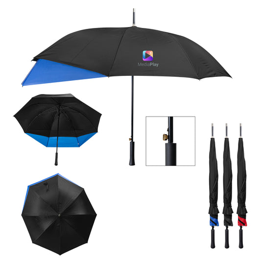 BLACK WITH BLACK 47" Arc Extended Coverage Umbrella