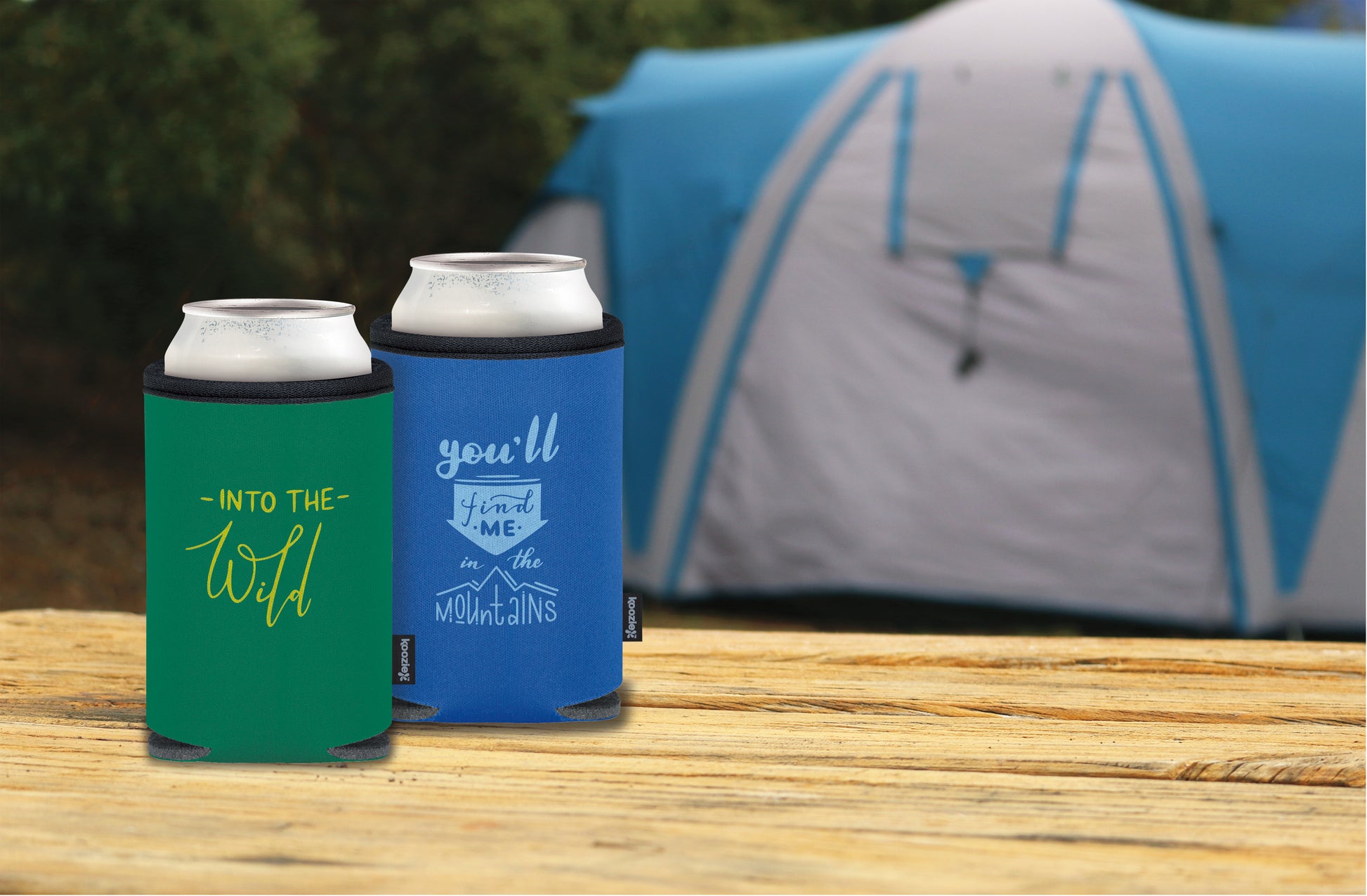 Front View of Black Koozie® Summit Collapsible Can Cooler