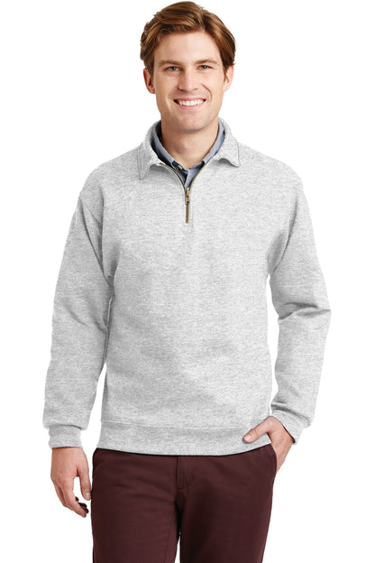 Front View of Ash Jerzees Super Sweats NuBlend - 1/4-Zip Sweatshirt with Cadet Collar. 4528M  - S