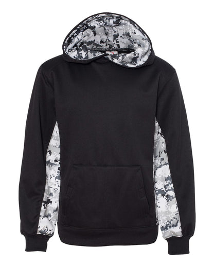 Youth Digital Camo Colorblock Performance Fleece Hooded Sweatshirt - 2464