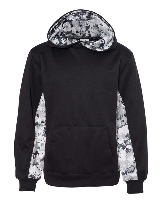 Youth Digital Camo Colorblock Performance Fleece Hooded Sweatshirt - 2464