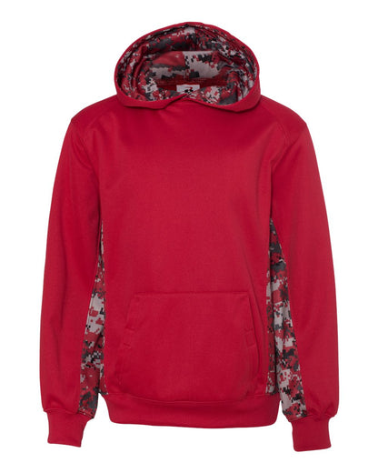 Youth Digital Camo Colorblock Performance Fleece Hooded Sweatshirt - 2464