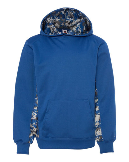 Youth Digital Camo Colorblock Performance Fleece Hooded Sweatshirt - 2464