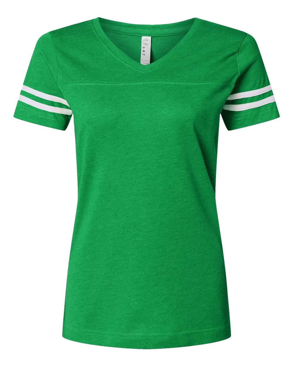 Women's Football V-Neck Fine Jersey Tee - 3537