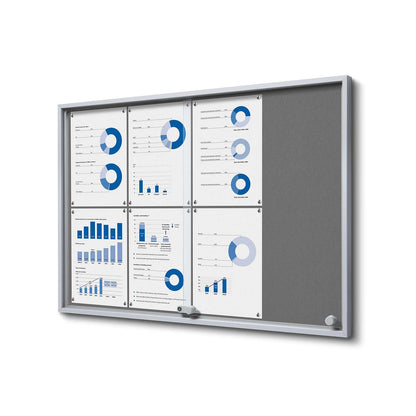 45"W x 38"H Felt Indoor Enclosed Bulletin Board Sliding Door
