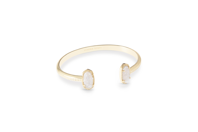 Kendra Scott Elton Gold Cuff Bracelet in Iridescent Drusy