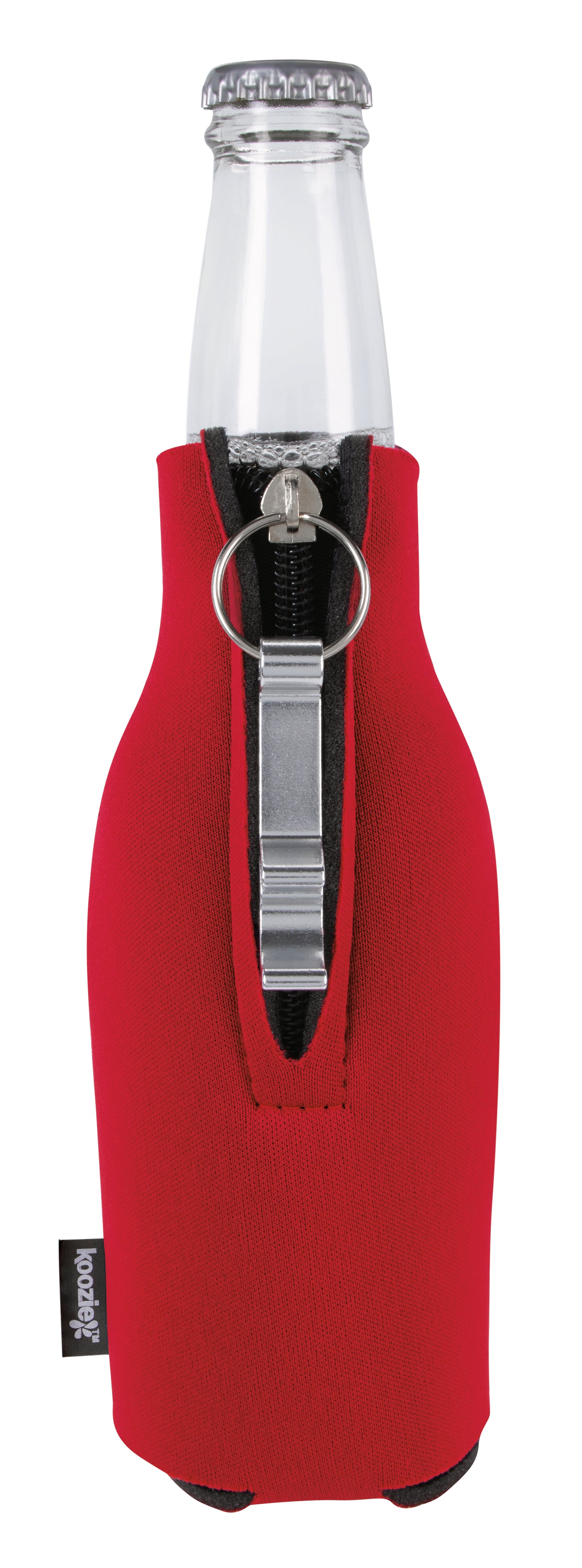 Koozie® Zip-Up Bottle Cooler with Opener