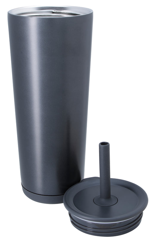 Matte Metallic Black Astrid Recycled Stainless Steel Vacuum Tumbler - 24 oz.