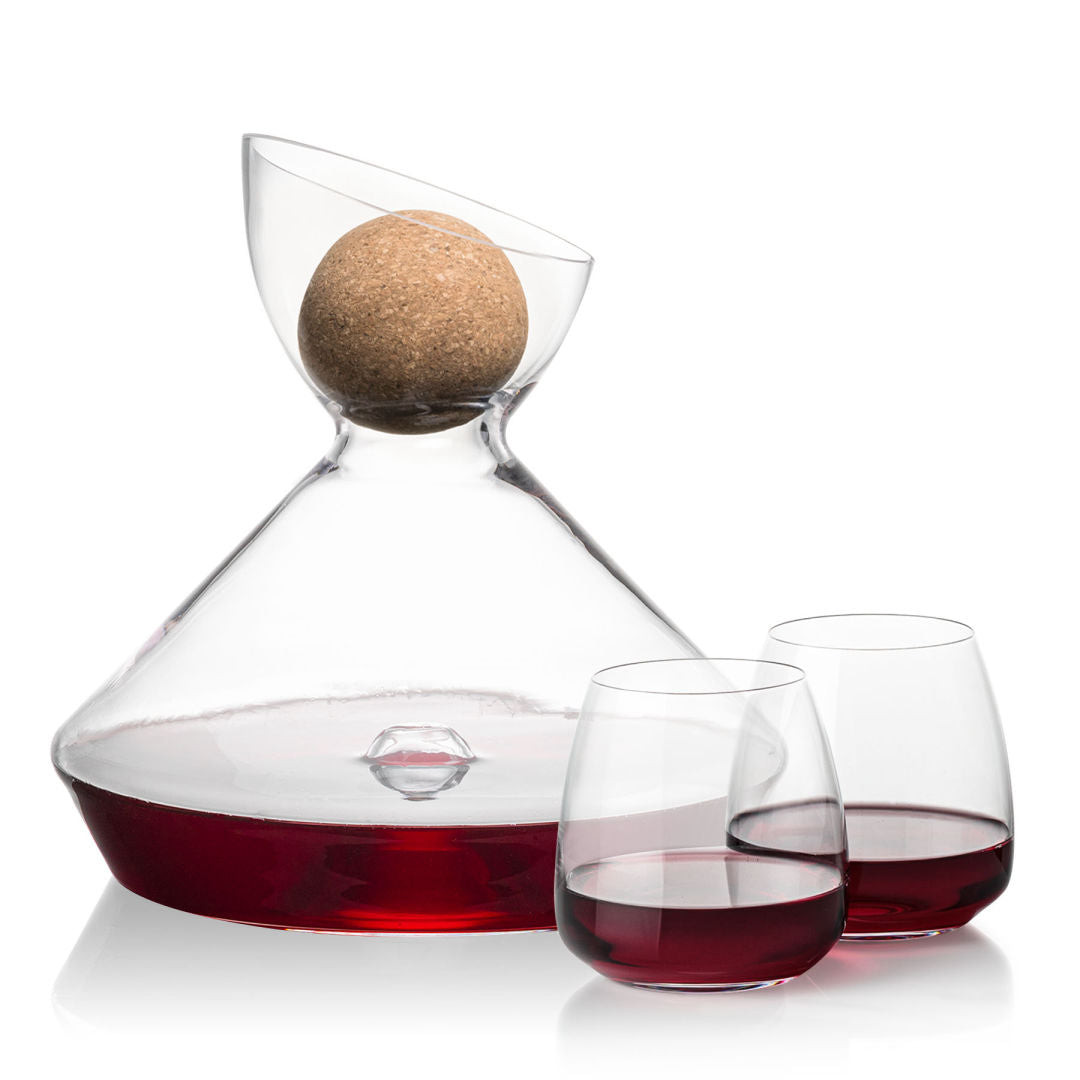Woodbury Carafe w/Cork Stopper & Hogarth Stemless Wine