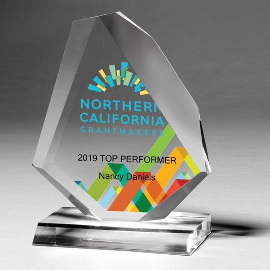 Beveled Diamond Award - Laser Engraved