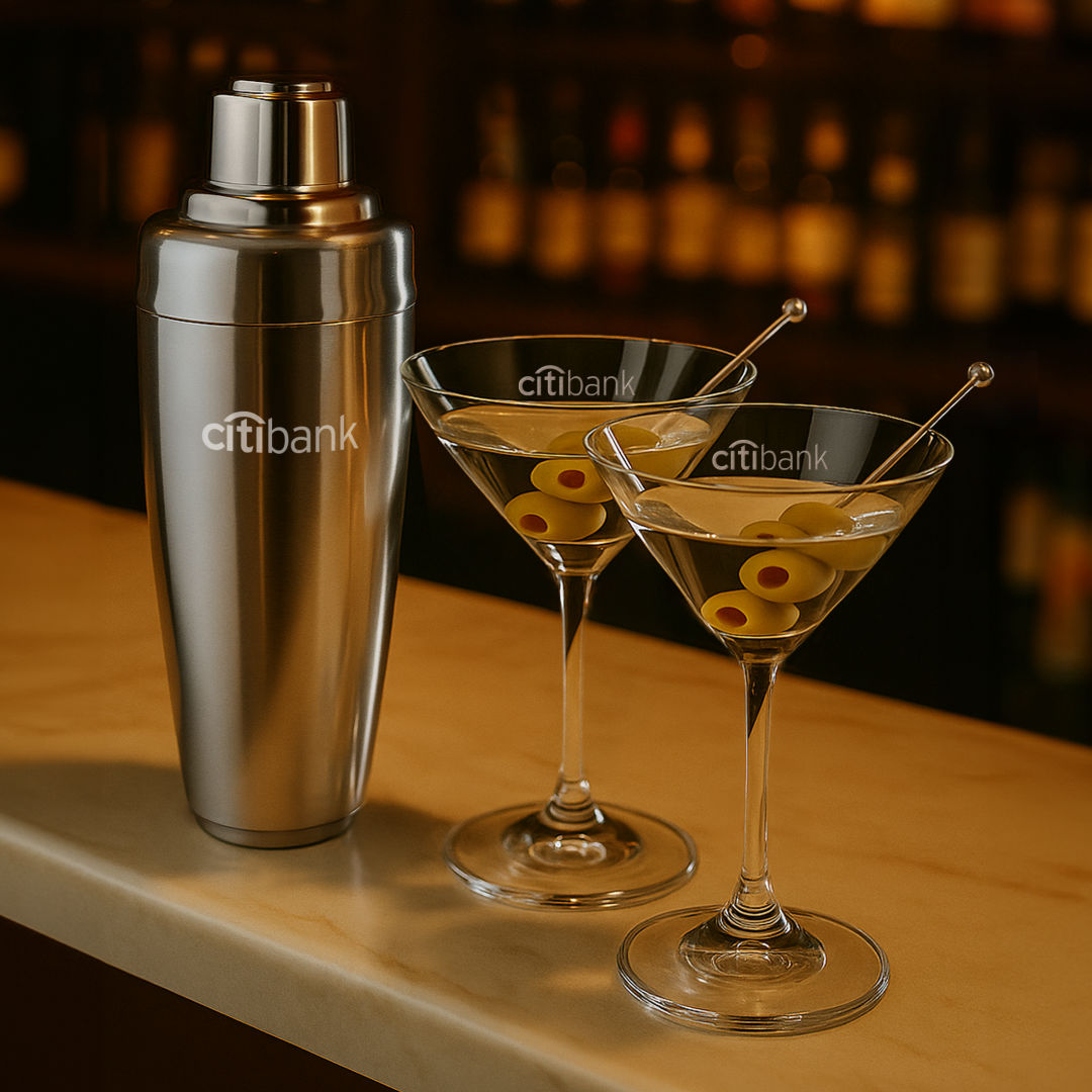 Pescara Shaker & Burlington Martini Set