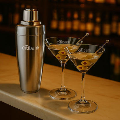 Pescara Shaker & Burlington Martini Set