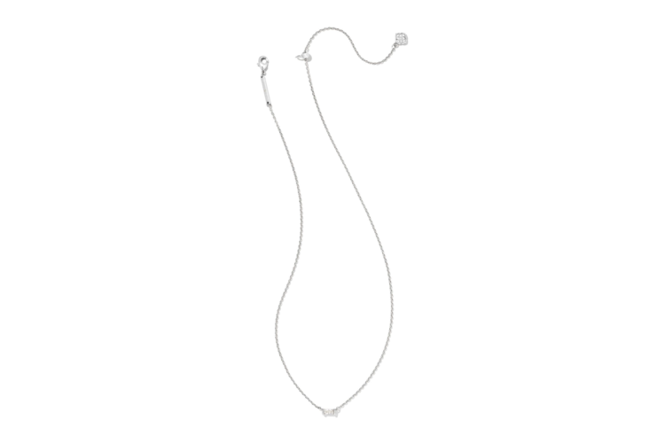 Kendra Scott Juliette Silver Pendant Necklace in White Crystal