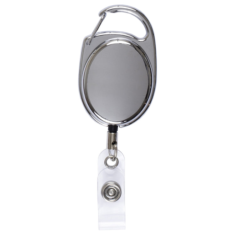 "Pataskala" 30” Cord Shiny Chrome Finish Solid Metal Retractable Badge Reel and Badge Holder with L