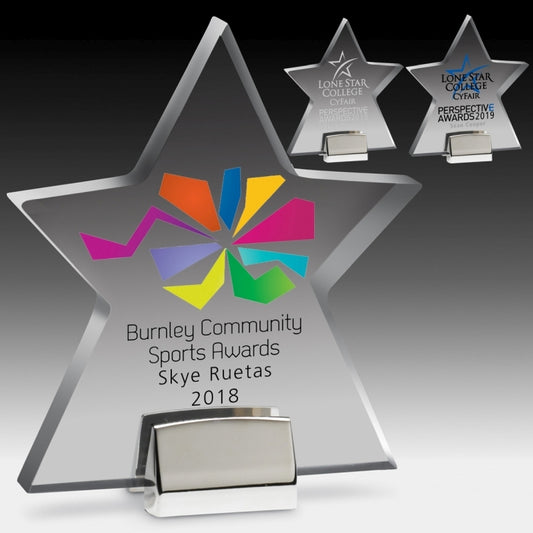 Star w/ Chrome Base - Screen Printed