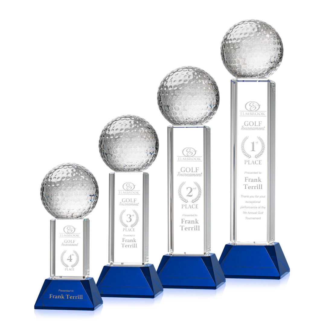 Golf Ball Award on Stowe Base - Blue