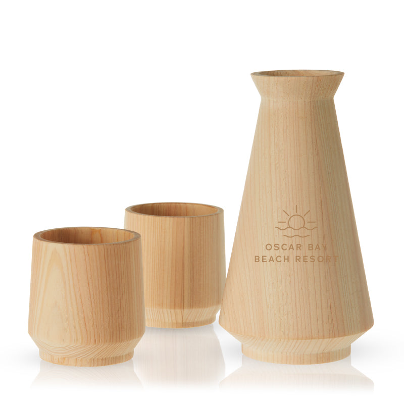 Viski® 3-Piece Hinoki Cypress Sake Set