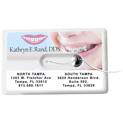 44 Yards Credit Card Size Dental Floss Dispenser with Mirror and Pouch