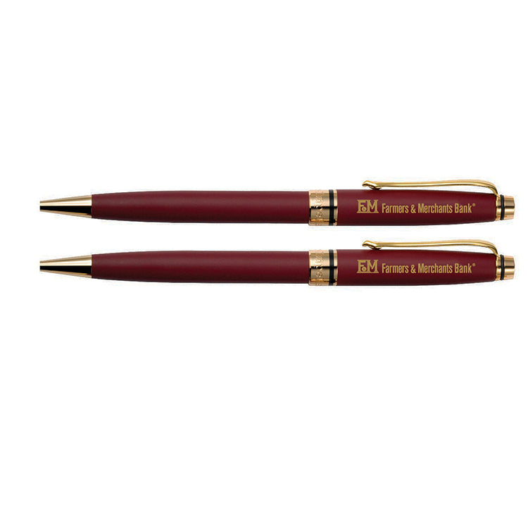 Impella Metal Twist Action Ballpoint Pen & Pencil Set