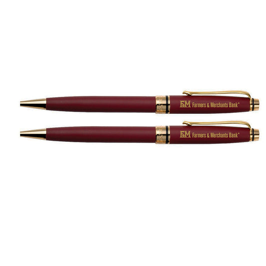 Impella Metal Twist Action Ballpoint Pen & Pencil Set
