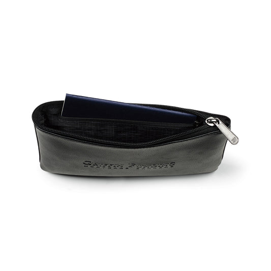 Black Travis & Wells® Leather Zippered Pouch