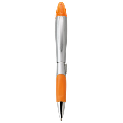 Silver blossom ballpoint pen/highlighter