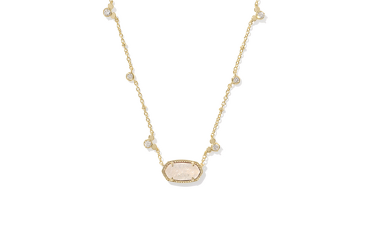 Kendra Scott Disney Gold Mickey Mouse Elisa Short Pendant Necklace in Iridescent Drusy