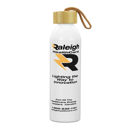 "WHITNEY" 22oz Recycled RPET Aluminum Bottle With a Bamboo Lid