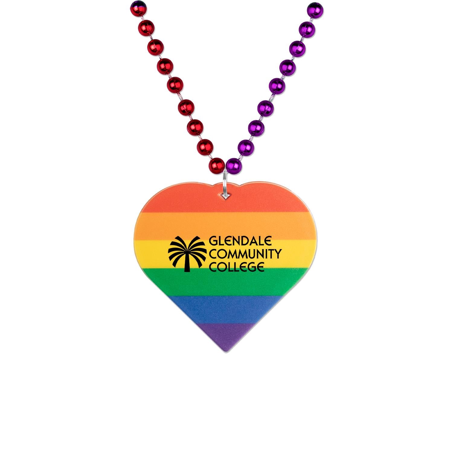 Rainbow Heart Pride Medallion Beads