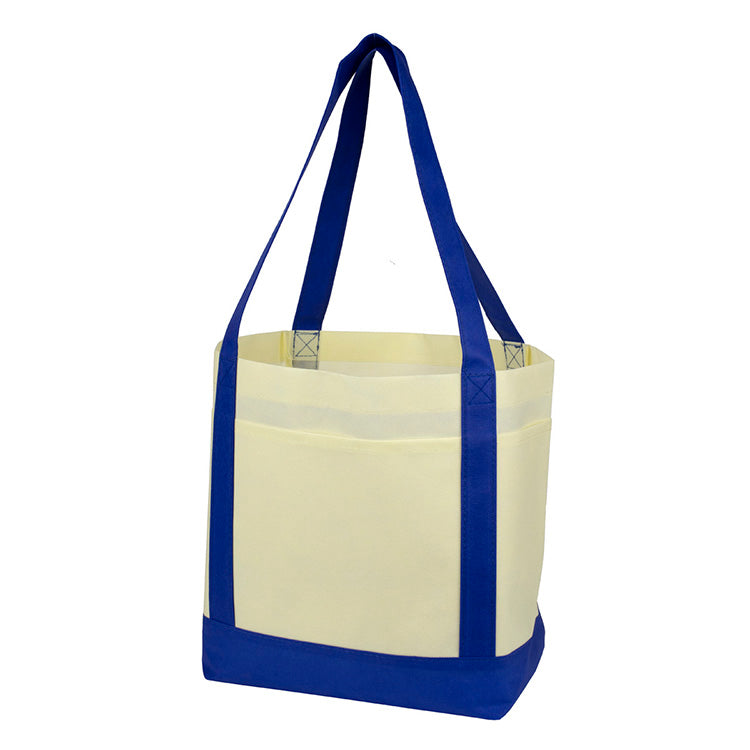 18”W x 12”H x 7” Gusset - "THE CRUISER" Faux Canvas 3-Pocket Value Tote