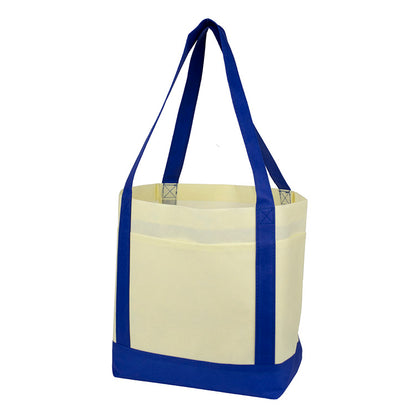 18”W x 12”H x 7” Gusset - "THE CRUISER" Faux Canvas 3-Pocket Value Tote