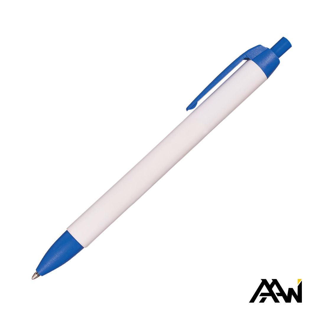 Widebody Pen w/Glossy White Barrel - Matte Colored Accent