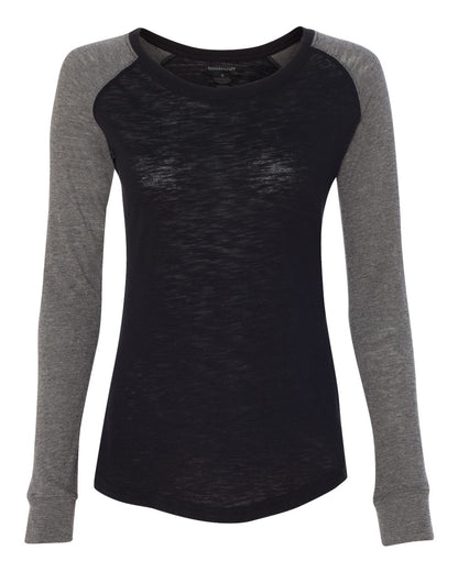 Women’s Preppy Patch Slub Long Sleeve T-Shirt - T66