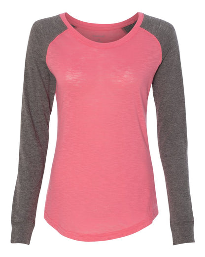 Women’s Preppy Patch Slub Long Sleeve T-Shirt - T66