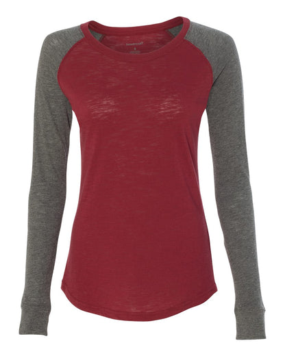 Women’s Preppy Patch Slub Long Sleeve T-Shirt - T66