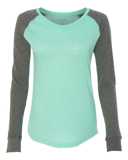 Women’s Preppy Patch Slub Long Sleeve T-Shirt - T66