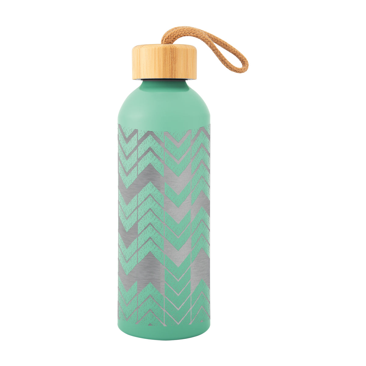 25 Oz. Full Laser Blaire Recycled Aluminum Bottle With Bamboo Lid