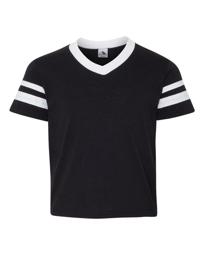 Youth V-Neck Jersey with Striped Sleeves - 361
