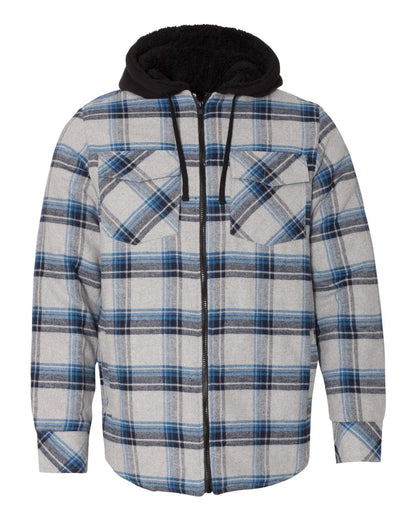 Men's Quilted Flannel Hooded Jacket - 8620